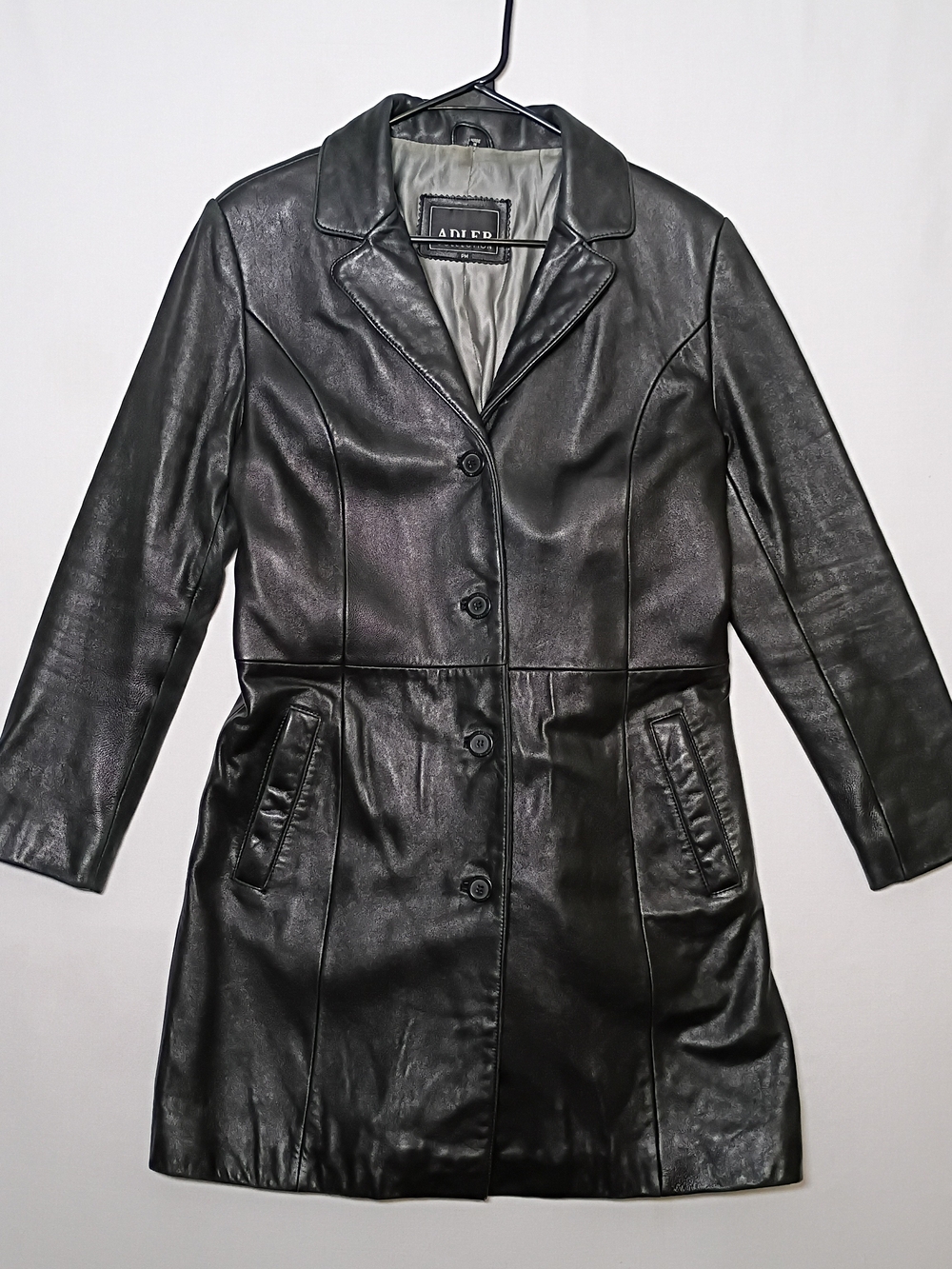 Adler Collection New Zealand Lamb Skin Leather Jacket Womens Size Medium Black